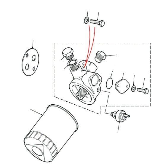 17H Oil Filter & Adaptor - Without Oil Cooler