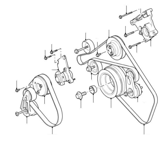 AUXILIARY DRIVE BELT & PULLEYS WITH ACE