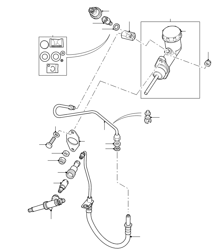 Clutch Master Cylinder & Hose VIN 7A000001 Onwards