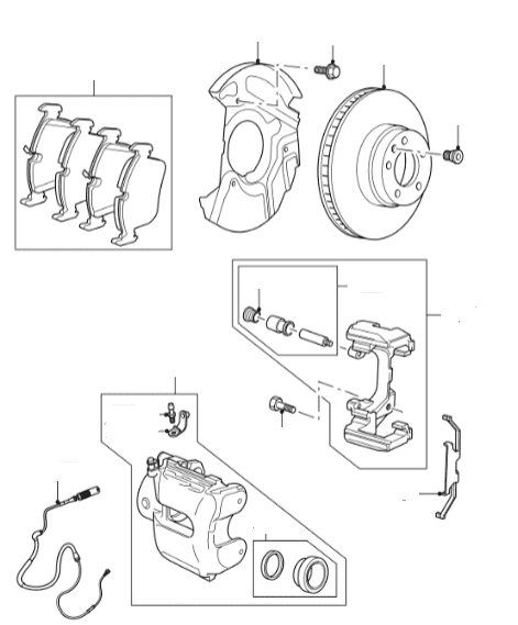 Front Brake Pads, Discs & (ATE) Calipers to VIN 5A999999