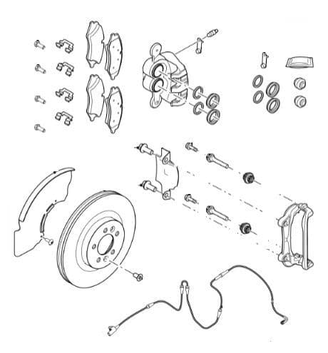 Front Brakes 360mm Discs to VIN HA999999