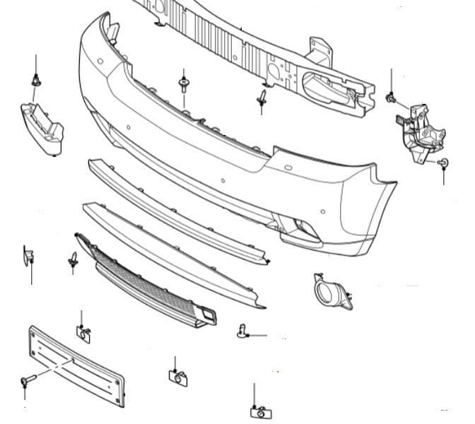 Front Bumper Clips VIN AA000001 onwards