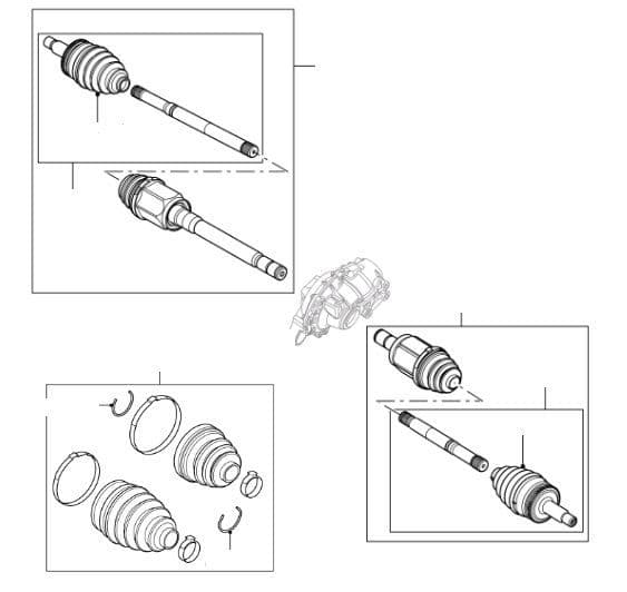 Front Drive Shafts, CV Joints and Boot Kits