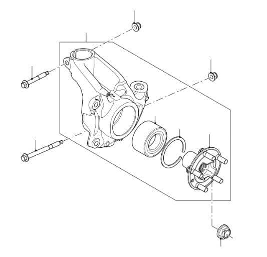 Front Hub, Carrier & Bearing to VIN KH999999