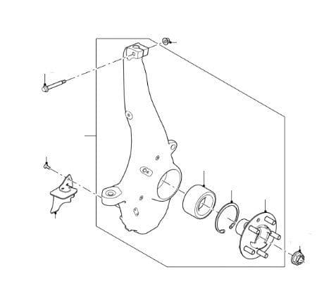 Front Hub Carrier, Bearing & Drive Flange