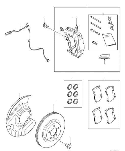 Front Pads, Discs & Calipers 5.0SC VIN AA000001- (2010)