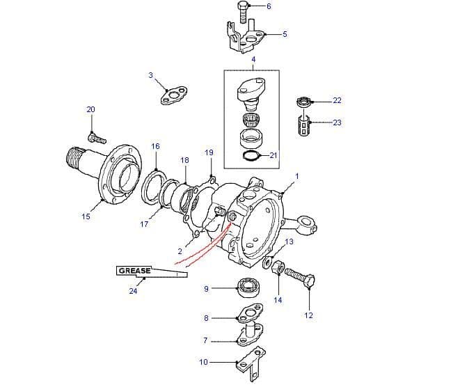 Front Swivel Pin Housing From VIN LA930456