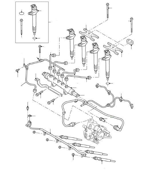 Fuel Injectors, Pipes, Rail & Glow Plugs 2.4 Duratorq