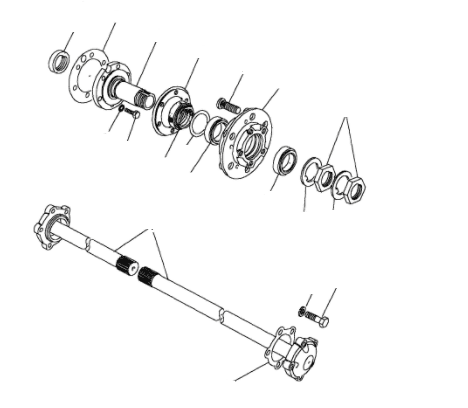 Hubs & Driveshafts Without ABS to VIN JA624516