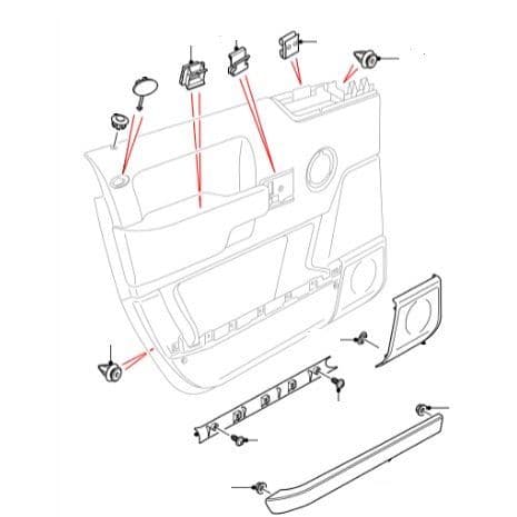 Interior Front Door Clips to VIN 6A999999