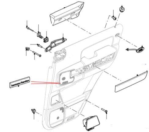 Interior Rear Door Clips from VIN 7A000001