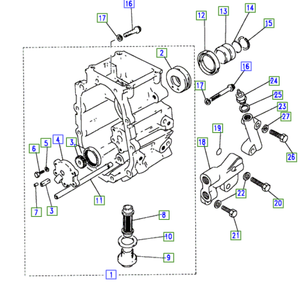 LT77 TRANSMISSION EXTENSION CASE AND OIL PUMP (FROM SUFFIX G)