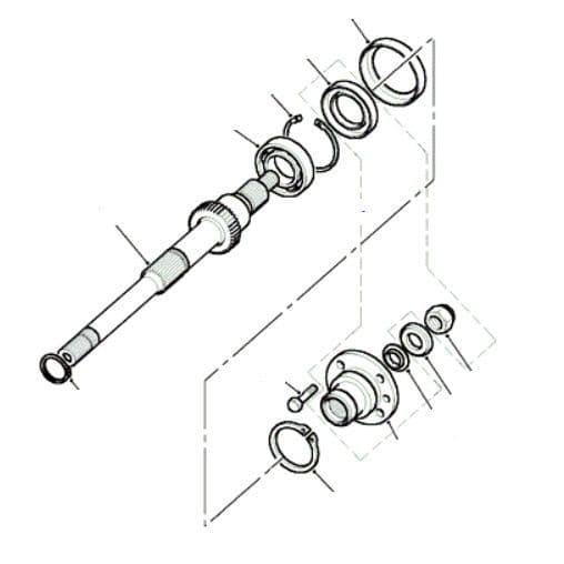 NV225 REAR FLANGE & OUTPUT SHAFT