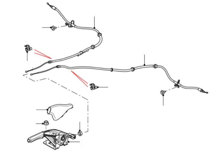 Parking Brake Lever & Cables to VIN CH999999