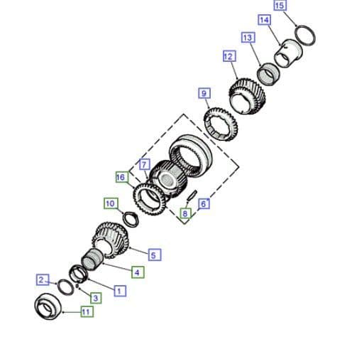 R380 MAINSHAFT 5TH & REVERSE GEARS