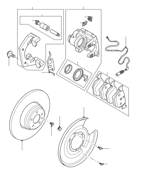 Rear Brake Pads, Discs & (ATE) Calipers to VIN 5A999999