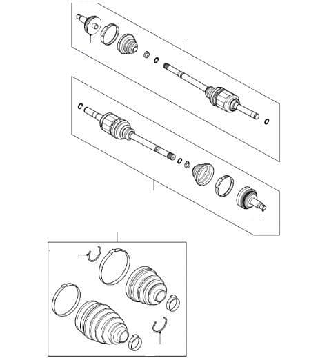 Rear Driveshafts, CV Joints and Boot Kits