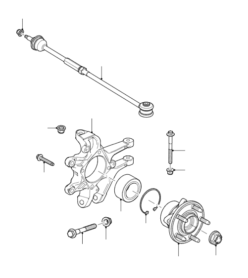 Rear Hub, Bearing & Links