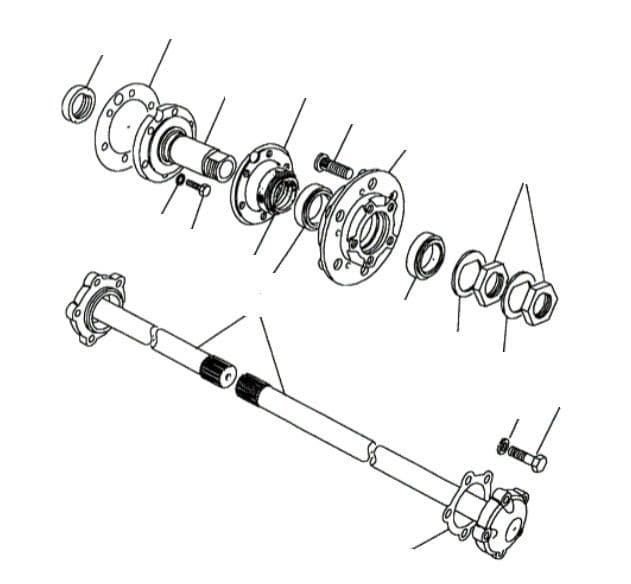 Rear Hubs & Driveshafts JA032851 Onwards