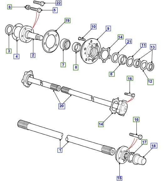 Rear Hubs & Half Shafts From VIN LA930456