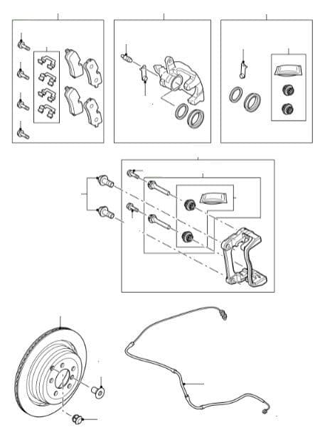 Rear Pads, Discs & Calipers 5.0SC VIN AA000001- (2010)