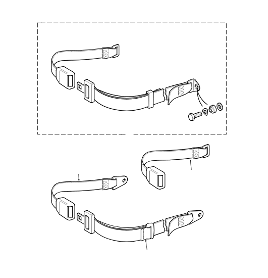 Rear Seat Belts - Inward Facing