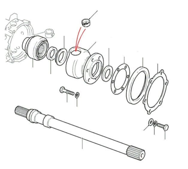 Swivel Housing & Driveshaft No ABS To JA032849