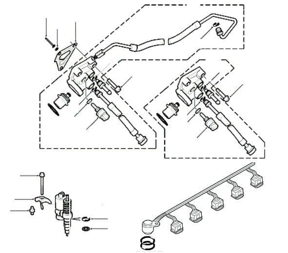 Td5 Fuel Injectors, Pressure Regulator, Pipes & Harness