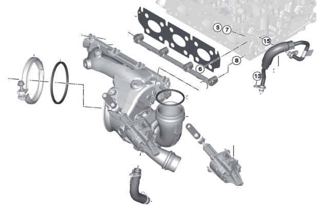 Turbocharger with Exhaust Manifold