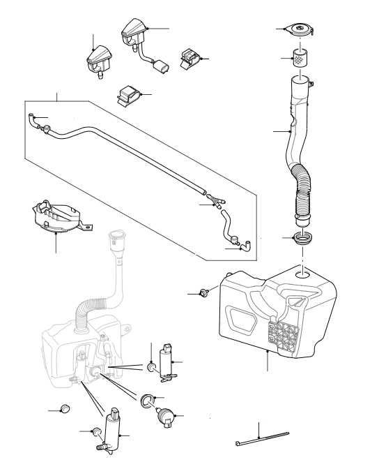 Washer Bottles, Pump & Jets