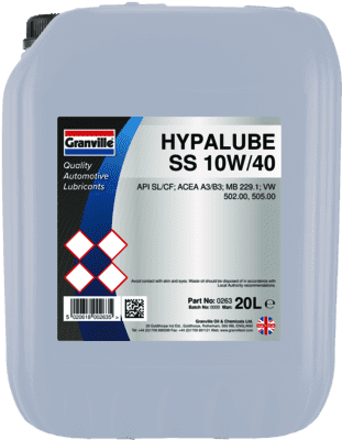 0263 Granvillle 10W/40 20 Litre Hypalube Semi Synthetic Oil