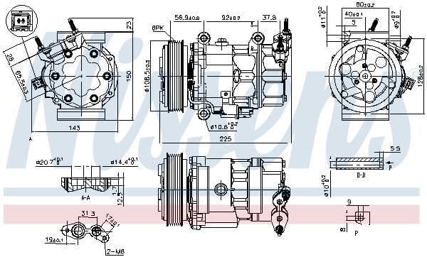 64529223392 890041 Nissens AC Compressor MINI 06-