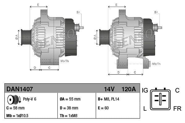 C2S3710 OEM Denso Alternator (Auto) X400