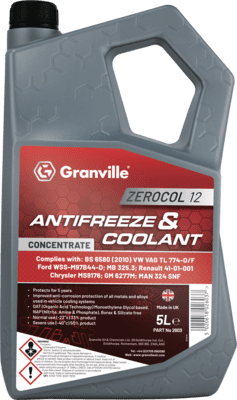 ADV907 2603 Granville Zerocol 12 Red Antifreeze 5 Litres