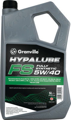 ADV932 0492 Granville Hypalube Fully Synthetic 5W/40  5 Litre A3/B3