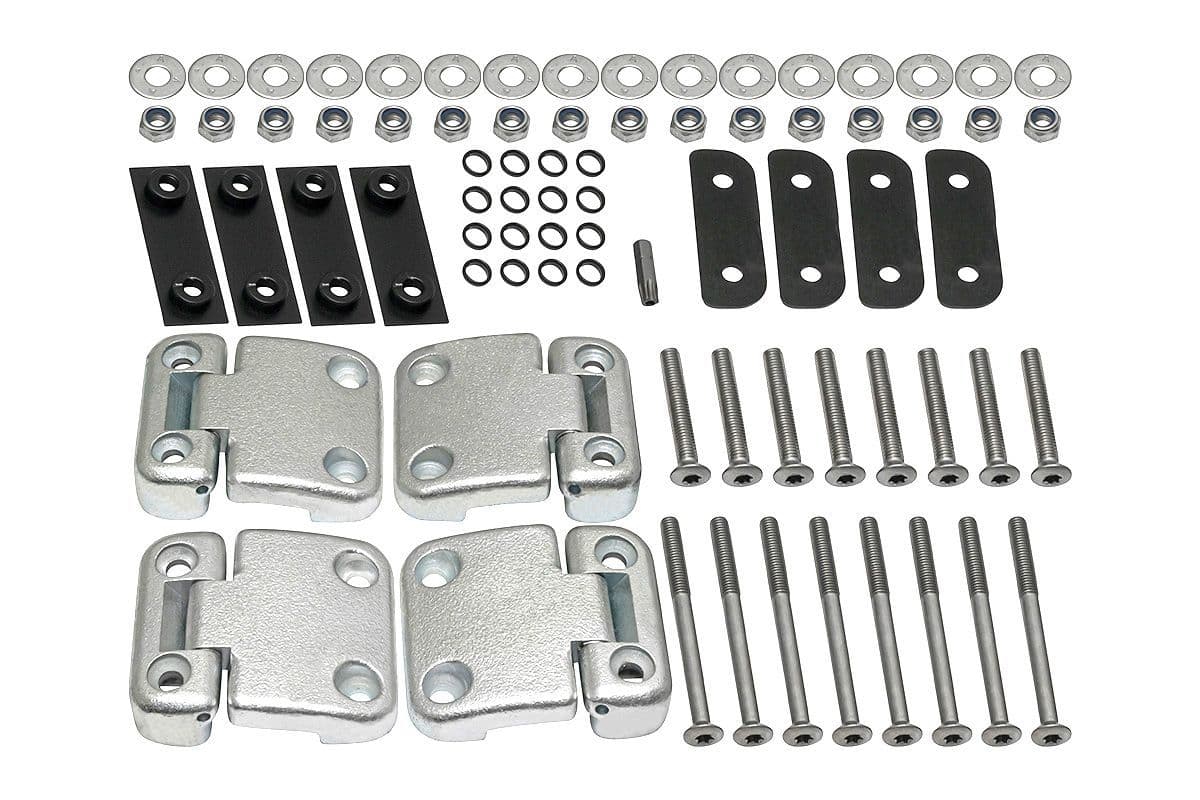 DA1275SS Defender Rear Side Door Zinc Hinges Kit with Stainless Steel Bolts