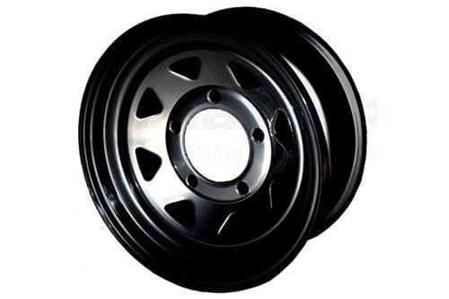 GRW003 Tf Allmakes Black 8 Spoke 7X16 Steel Road Wheel - Def - D1 - RRC